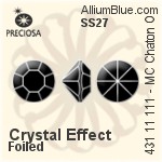 Preciosa MC Chaton (431 11 111) SS27 - Crystal (Coated) With Silver Foiling