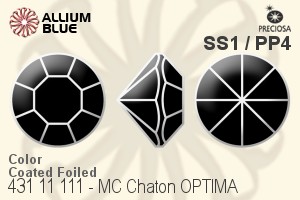Preciosa MC Chaton OPTIMA (431 11 111) SS1 / PP4 - Color (Coated) With Golden Foiling