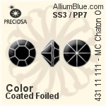 Preciosa MC Chaton OPTIMA (431 11 111) SS3 / PP7 - Color (Coated) With Golden Foiling