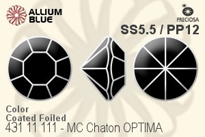 Preciosa MC Chaton OPTIMA (431 11 111) SS5.5 / PP12 - Color (Coated) With Golden Foiling