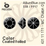 Preciosa プレシオサ MC マシーンカットチャトン OPTIMA (431 11 111) SS8 / PP17 - カラー（コーティング） 裏面ゴールドフォイル