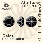 Preciosa MC Chaton OPTIMA (431 11 111) SS8.5 / PP18 - Color (Coated) With Golden Foiling