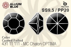 Preciosa MC Chaton OPTIMA (431 11 111) SS9.5 / PP20 - Color (Coated) With Golden Foiling