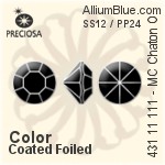 Preciosa プレシオサ MC マシーンカットチャトン OPTIMA (431 11 111) SS12 / PP24 - カラー（コーティング） 裏面ゴールドフォイル