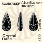 Swarovski Teardrop Fancy Stone (4322) 10x5mm - Clear Crystal With Platinum Foiling