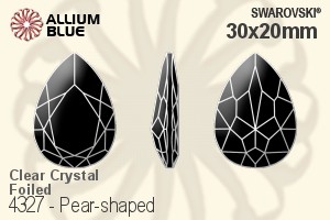 Swarovski Pear-shaped Fancy Stone (4327) 30x20mm - Clear Crystal With Platinum Foiling