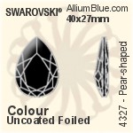 Swarovski Pear-shaped Fancy Stone (4327) 40x27mm - Colour (Uncoated) With Platinum Foiling