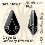 Swarovski Princess Baguette Fancy Stone (4547) 15x5mm - Color With Platinum Foiling