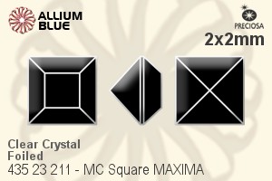 PRECIOSA Square MXM 2x2 crystal DF