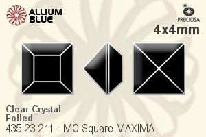PRECIOSA Square MXM 4x4 crystal DF