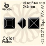 寶仕奧莎 機切正方形 MAXIMA 美飾瑪 花式石 (435 23 211) 4x4mm - 顏色 無水銀底