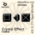Preciosa MC Square MAXIMA Fancy Stone (435 23 211) 3x3mm - Color Unfoiled
