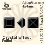寶仕奧莎 機切正方形 MAXIMA 美飾瑪 花式石 (435 23 211) 1.5x1.5mm - 顏色（塗層） 無水銀底
