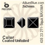 Preciosa MC Square MAXIMA Fancy Stone (435 23 211) 3x3mm - Color With Dura™ Foiling