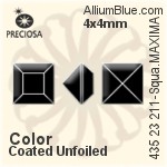 寶仕奧莎 機切正方形 MAXIMA 美飾瑪 花式石 (435 23 211) 4x4mm - 顏色（塗層） 無水銀底