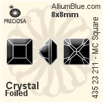 Preciosa MC Square MAXIMA Fancy Stone (435 23 615) 8x8mm - Color Unfoiled