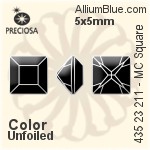 Preciosa MC Square MAXIMA Fancy Stone (435 23 615) 5x5mm - Color (Coated) Unfoiled