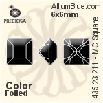 Preciosa MC Square MAXIMA Fancy Stone (435 23 615) 5x5mm - Crystal Effect With Dura™ Foiling