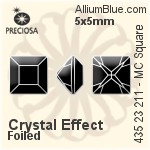 Preciosa MC Square 211 Fancy Stone (435 23 615) 6x6mm - Crystal (Coated)