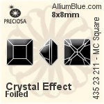 Preciosa MC Square MAXIMA Fancy Stone (435 23 615) 8x8mm - Crystal Effect With Dura™ Foiling