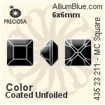 Preciosa MC Square MAXIMA Fancy Stone (435 23 615) 6x6mm - Color (Coated) Unfoiled