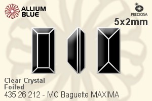 Preciosa MC Baguette MAXIMA Fancy Stone (435 26 212) 5x2mm - Clear Crystal With Dura™ Foiling