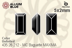Preciosa MC Baguette MAXIMA Fancy Stone (435 26 212) 5x2mm - Color Unfoiled