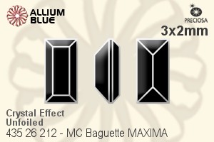 PRECIOSA Baguette MXM 3x2 crystal Ntf