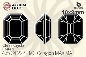 Preciosa MC Octagon MAXIMA Fancy Stone (435 34 222) 10x8mm - Clear Crystal With Dura™ Foiling