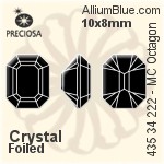 Preciosa MC Octagon MAXIMA Fancy Stone (435 34 222) 8x6mm - Crystal Effect With Dura™ Foiling