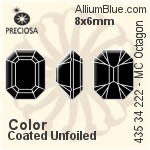 Preciosa MC Octagon MAXIMA Fancy Stone (435 34 222) 8x6mm - Color (Coated) Unfoiled
