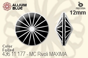 Preciosa プレシオサ MC マシーンカットリボリ MAXIMA マキシマ (436 11 177) 12mm - カラー 裏面Dura™フォイル