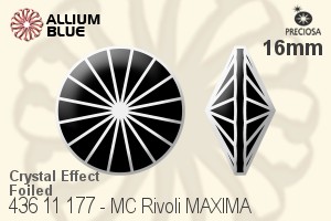 Preciosa プレシオサ MC マシーンカットリボリ MAXIMA マキシマ (436 11 177) 16mm - クリスタル エフェクト 裏面Dura™フォイル