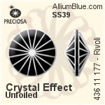 Preciosa MC Rivoli MAXIMA (436 11 177) SS39 - Crystal Effect Unfoiled