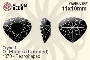 施华洛世奇 梨形 花式石 (4370) 11x10mm - 白色（半涂层） 无水银底