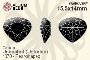 施华洛世奇 梨形 花式石 (4370) 15.5x14mm - 颜色 无水银底