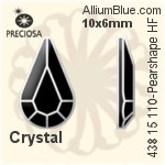 Preciosa プレシオサ MC マシーンカットPearshape Flat-Back Hot-Fix Stone (438 15 110) 10x6mm - クリスタル