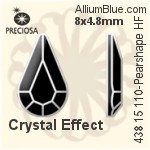 Preciosa プレシオサ MC マシーンカットPearshape Flat-Back Hot-Fix Stone (438 15 110) 8x4.8mm - クリスタル エフェクト