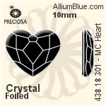 宝仕奥莎 机切心形 平底石 (438 18 301) 10mm - 透明白色 DURA™耐用金屬箔底