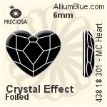 寶仕奧莎 機切心形 平底石 (438 18 301) 10mm - 透明白色 DURA™耐用金屬箔底