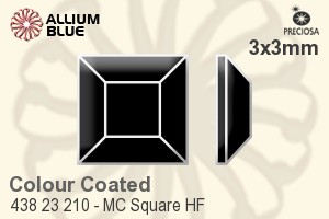 Preciosa MC Square Flat-Back Hot-Fix Stone (438 23 210) 3x3mm - Color (Coated)