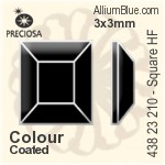 Preciosa MC Square Flat-Back Hot-Fix Stone (438 23 210) 3x3mm - Color (Coated)