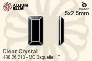 Preciosa MC Baquette Flat-Back Hot-Fix Stone (438 26 210) 5x2.5mm - Clear Crystal