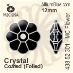 寶仕奧莎 機切Flower 301 手縫石 (438 52 301) 12mm - 白色（鍍膜） 銀箔底