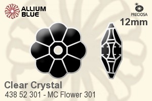 Preciosa MC Flower 301 Sew-on Stone (438 52 301) 12mm - Clear Crystal Unfoiled