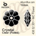 Preciosa MC Flower 301 Sew-on Stone (438 52 301) 10mm - Crystal (Coated) With Silver Foiling