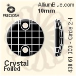 寶仕奧莎 機切棋盤圓形 2H 手縫石 (438 61 303) 10mm - 透明白色 DURA™耐用金屬箔底