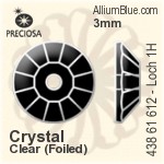 Swarovski XIRIUS Lochrose Sew-on Stone (3188) 3mm - Clear Crystal With Platinum Foiling