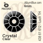 Preciosa MC Loch Rose VIVA 1H Sew-on Stone (438 61 612) 7mm - Clear Crystal With Silver Foiling