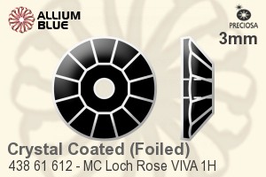 Preciosa MC Loch Rose VIVA 1H Sew-on Stone (438 61 612) 3mm - Crystal Effect With Silver Foiling